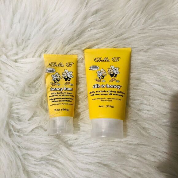BELLA B Baby Set Honey Bum Baby Bottom Balm Daily Moisturizing Lotion Wipes‎ NEW - Picture 2 of 3
